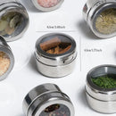 Ljojo Stainless Steel Magnetic Seasoning Box Set Wall-mounted Kitchen Jar