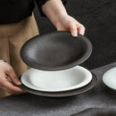 Ljojo Matte Striped Ceramic Plate Pasta Salad Soup Dessert Molecular Cuisine Tableware
