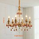 French Red Crystal Chandelier Pendant Light by Ljojo - Luxury Copper E14 LED Hanging Lamp