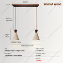 Modern Travertine Wood Pendant Light LED Hanging Lamp Chandelier for Dining Room by Ljojo