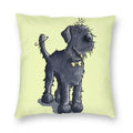 Ljojo Miniature Schnauzer Dog Cartoon Cushion Cover for Sofa - Puppy Lover's Nordic Pillow
