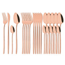 Ljojo 24-Piece Stainless Steel Cutlery Set - Black Mirror Finish