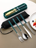 Ljojo 4-Piece Portable Travel Cutlery Set with Box