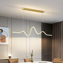 Ljojo Minimalist LED Wavy Chandelier for Kitchen Island & Bar Lighting