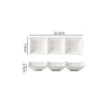 Ljojo Matte Ceramic Seasoning Dish 3 Grids Sushi Plate Molecular Cuisine Tableware