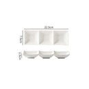 Ljojo Matte Ceramic Seasoning Dish 3 Grids Sushi Plate Molecular Cuisine Tableware