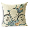 Big Blue Pumpkin Bike White Pillowcase Set for Home Decor - Ljojo