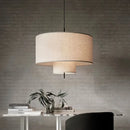 Ljojo Nordic Wabi Sabi Linen Fabric Pendant Lamp LED Ceiling Chandelier Home Decor Lighting