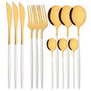 Ljojo Mirror Silver Stainless Steel Cutlery Set - 12Pcs Western Dinnerware Kitchen Utensils
