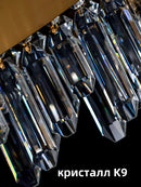 Ljojo Gold Rectangle Crystal Chandelier for Dining Room | Modern Kitchen Island Ceiling Light