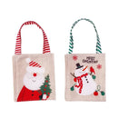 Christmas Candy Bag with Snowman & Santa Claus Pattern by Ljojo - Festive Tote Bag