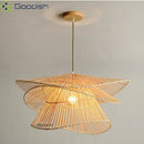 Japanese Wabi Sabi Rattan Pendant Light LED Chandelier by Ljojo for Elegant Home Decor