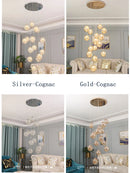 LED Staircase Chandelier Modern Glass Hollow Sphere Ljojo