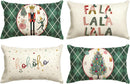 Christmas Green Linen Pillowcase by Ljojo - Festive Holiday Cushion Cover