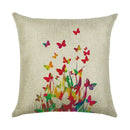 Ljojo Linen Butterfly Flower Sofa Cushion Cover 45*45 - Home Decor Printed Pillow Case