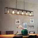Ljojo American Retro Industrial Style Chandelier - Black Wrought Iron Dining Room Lighting