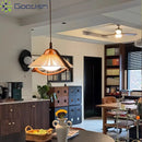 Japanese Painted Fashion Wooden Hat LED Pendant Light Chandelier for Living Room by Ljojo
