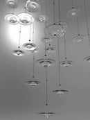Ljojo Modern Creative Design Glass Chandelier Water Drop Minimalist Art Decoration Flying Saucer Lamp