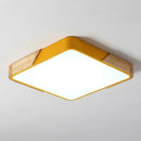Ljojo Square Nordic LED Ceiling Lamp Wood 36W 60W 90W 144W Indoor Lighting Home Decor