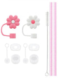Ljojo 11Pcs Cup Accessories Set: Silicone Straw Stopper, Reusable Straw, Cleaning Brush - 40oz 30oz