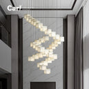 Natural Marble Pendant Light Luxury Villa Living Room Dining Staircase Hall Chandelier - Ljojo