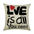 Ljojo Linen Pillowcase 45*45cm for Household Sofa Decor - Love Letter Series