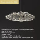 Iron Mesh Cloud Pendant Light Industrial Loft Chandelier for Bedroom Staircase Corridor by Ljojo