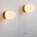 Ljojo LED Glass Wall Lights: Nordic White Bedside Sconce with Switch