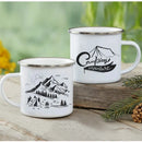 Enamel Mountain Mug with Handle by Ljojo. Best Camping Gift for Outdoor Lovers