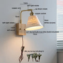 Ljojo LED Wall Light Mirror Ceramic Glass Wood Decor Home Lighting