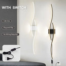 Ljojo LED Wall Lights: Bedroom TV Background Bedside Sconce, Black/White, AC85-265V