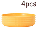 Ljojo 4pcs Reusable Plate Set for Travel, School, Picnic, Camping, Party
