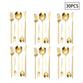 Ljojo 30/90pcs Stainless Steel Portuguese Cutlery Set for Family and Hotel