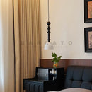 Ljojo LED Walnut Log Brown Pendant Light for Parlor, Bedroom, Cafe