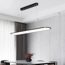 Ljojo Modern LED Pendant Light Wood Grain/White/Black Chandelier for Dining Kitchen Living Room