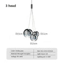 Nordic Glass Pendant Lamp Chrome Chandelier for Kitchen Dining Room by Ljojo