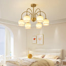Lily Of The Valley Flower Copper Chandelier - Modern Minimalist Bedroom Hanging Lamp by Ljojo