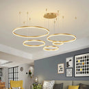 Modern Round LED Chandelier Pendant Lamp Nordic Hanging for Living Room Dining Bedroom by Ljojo