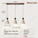 Modern Travertine Wood Pendant Light LED Hanging Lamp Chandelier for Dining Room by Ljojo
