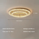 Adjustable Crystal Style Ceiling Lamp Modern Luxury Round Steel Light - Ljojo
