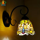 Dragonfly Tiffany Style Small Wall Lamp: Hand-welded Stained Glass Lighting by Ljojo