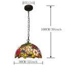 12-inch American-style Embankment Flower Chandelier: Tiffany Glass Lighting by Ljojo for Milk Tea Shop & Coffee Restaurant