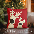 Ljojo Merry Christmas Reindeer Pillow Cover for Sofa, Bedroom, Car - Rectangular Cushion