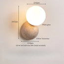 Ljojo Mid Century Modern LED Wall Lights Adjustable Switch Yellow Travertine Bedroom Lamps