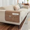 Ljojo Modern Armrest Pad With Storage Layer for Sofa, All Seasons, Khaki Gray