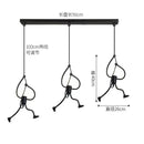 Ljojo Little Man Arts Chandelier LED Ceiling Lamp - Black E27 Pendant Light