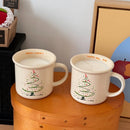 Ljojo 2024 Christmas Tree Ceramic Mug 10oz Couple Cup Water Cup Gift Cup
