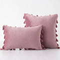 Black Tassel Pillowcases by Ljojo - Velvet Holiday Home Decoration Gift
