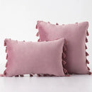 Black Tassel Pillowcases by Ljojo - Velvet Holiday Home Decoration Gift