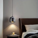 Nordic Smoke Gray Glass Chandelier Pendant Light for Bedroom Dining Room by Ljojo